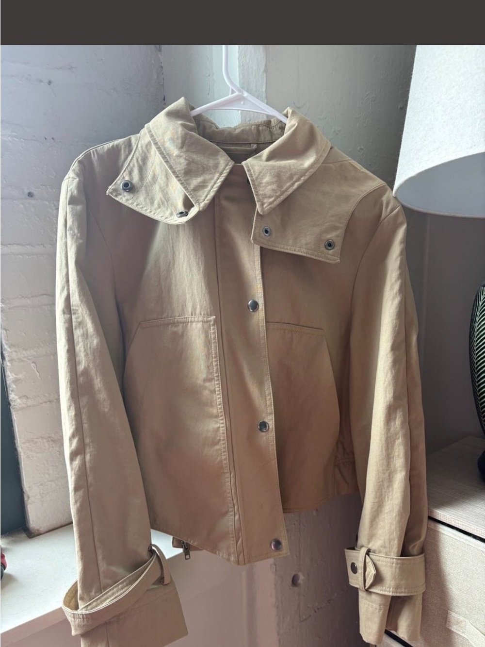 Zara Tan Utility Jacket with Button Collar